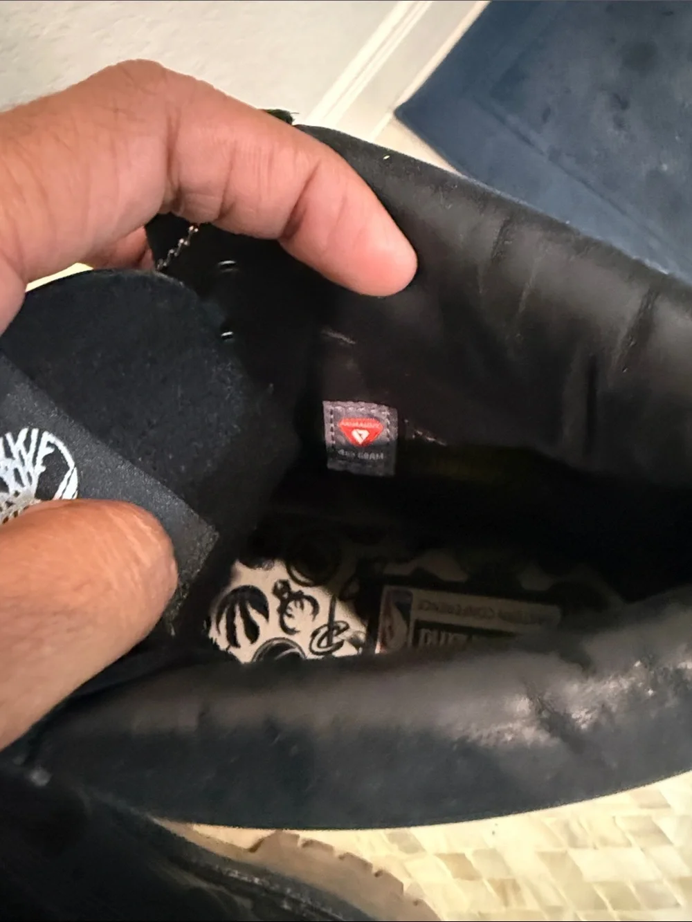 Timberland Black NBA Logo and teams Graphic Lace-Up Boot size 12 M